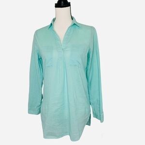 Old Navy Long Sleeve Linen Blend Popover Tunic Top